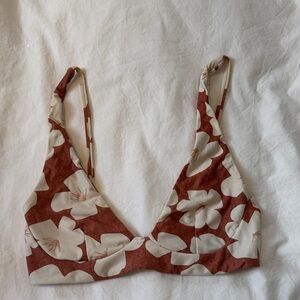 Stone Fox Swim Rust and Cream Bikini Top